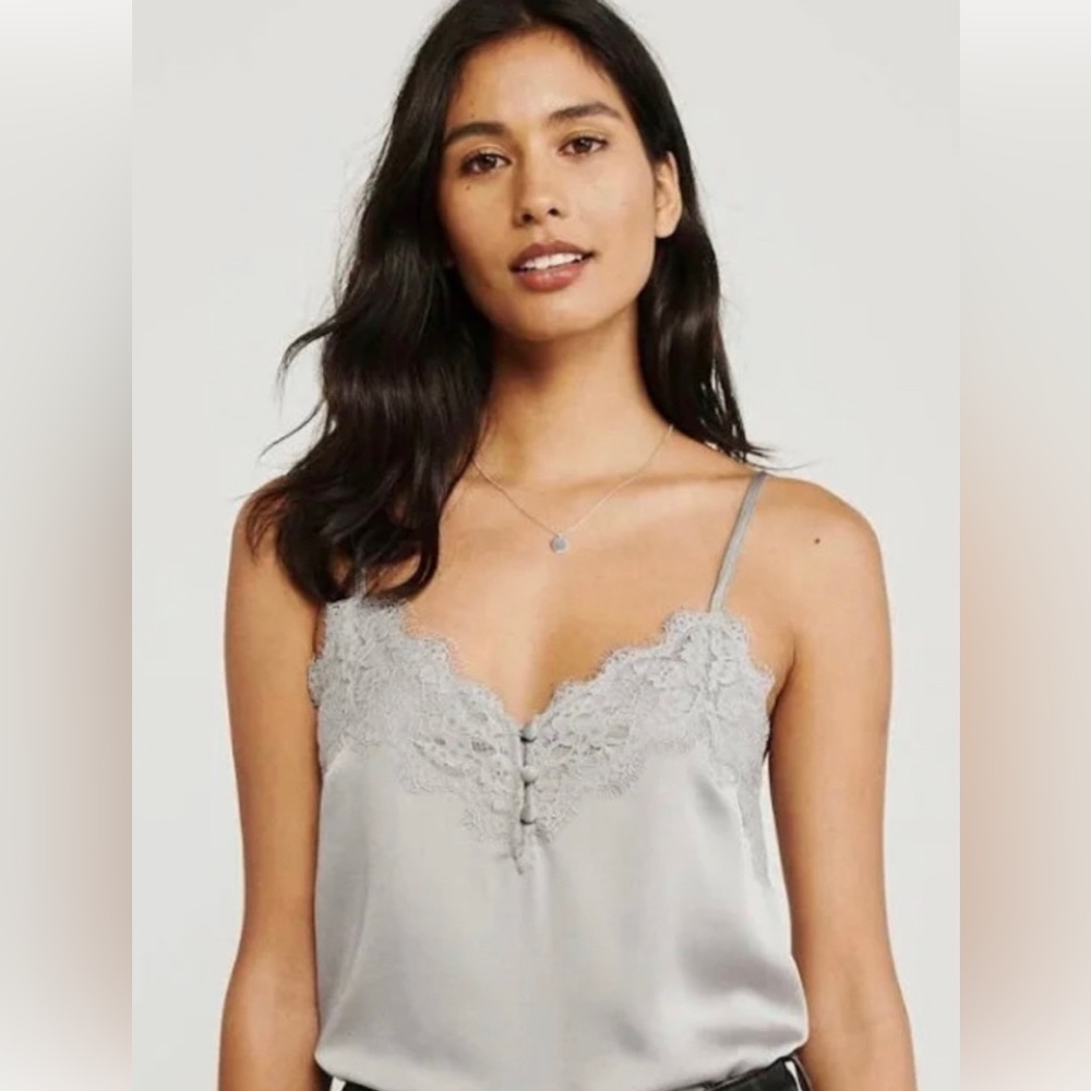 Abercrombie & Fitch Gray Lace Trim Camisole